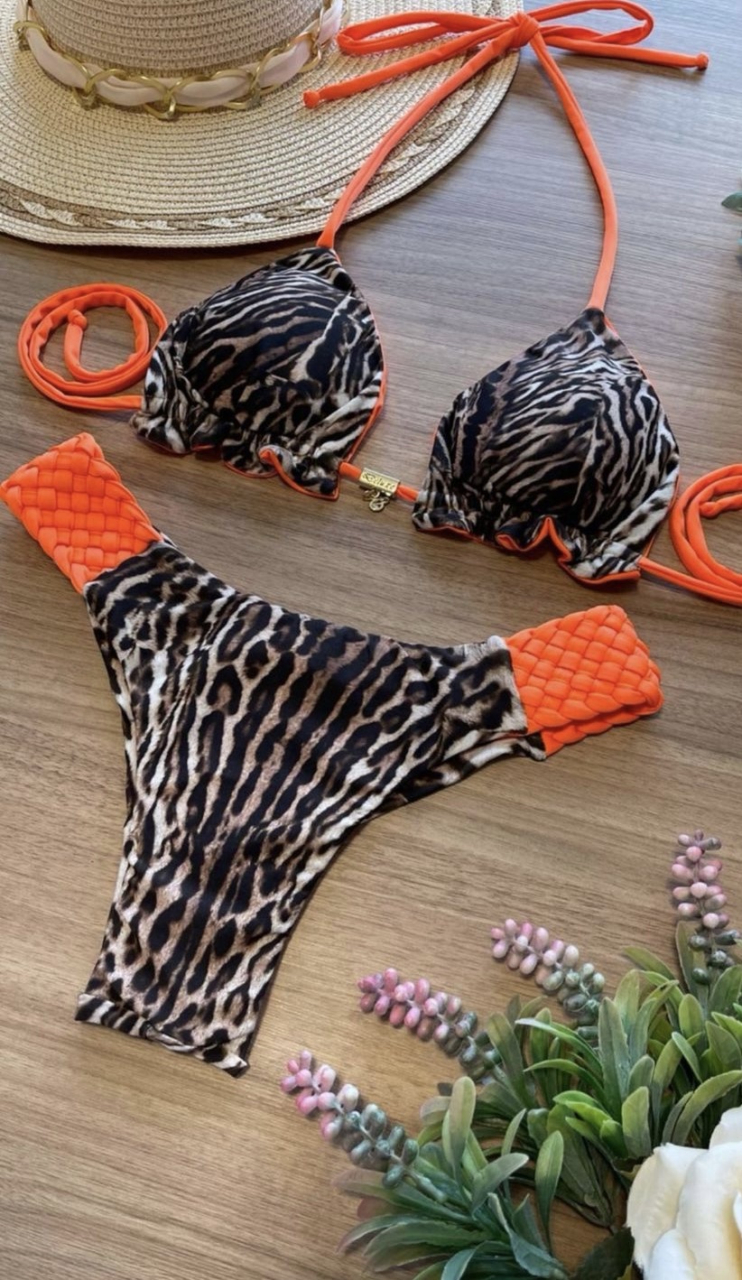 Biquíni Trança Animal Print